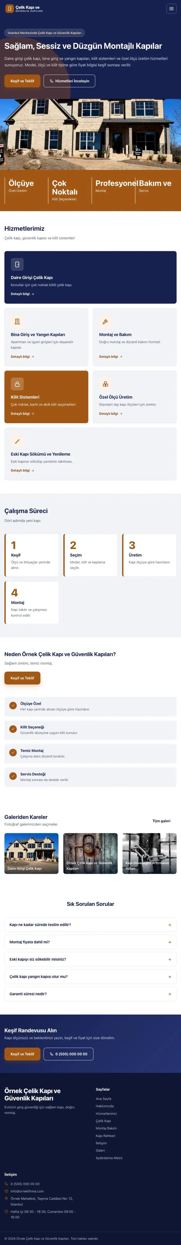Blok Lacivert Turuncu – Çelik Kapı ve Güvenlik Kapıları Web Sitesi tablet görünümü