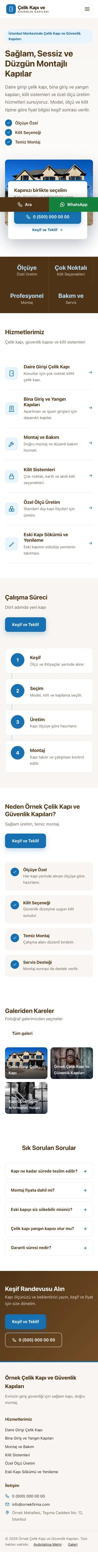 Bölünmüş Kahve Mavi – Çelik Kapı ve Güvenlik Kapıları Web Sitesi mobil görünümü