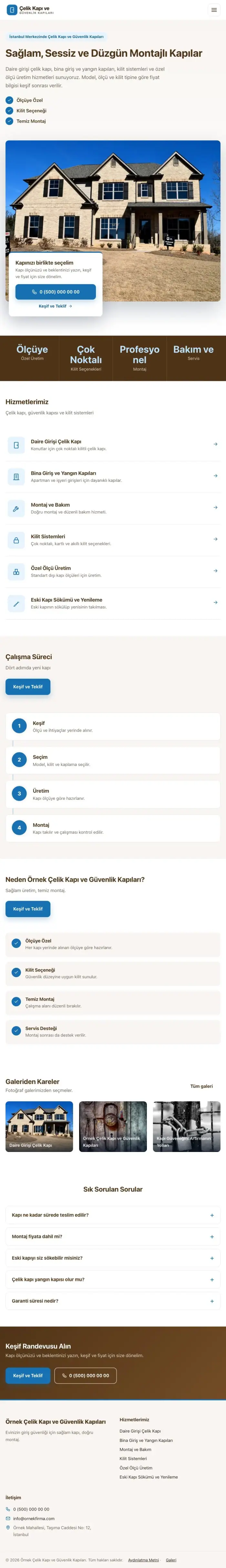Bölünmüş Kahve Mavi – Çelik Kapı ve Güvenlik Kapıları Web Sitesi tablet görünümü