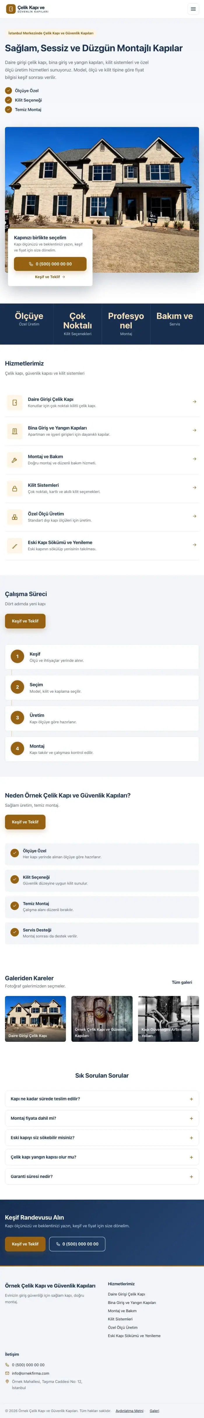 Bölünmüş Mavi Turuncu – Çelik Kapı ve Güvenlik Kapıları Web Sitesi tablet görünümü
