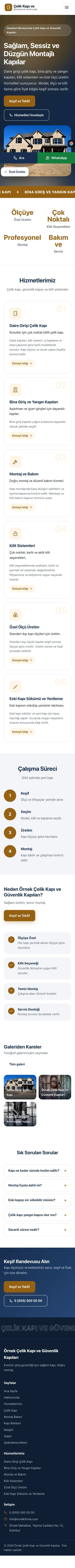 Hareketli Mavi Turuncu – Çelik Kapı ve Güvenlik Kapıları Web Sitesi mobil görünümü