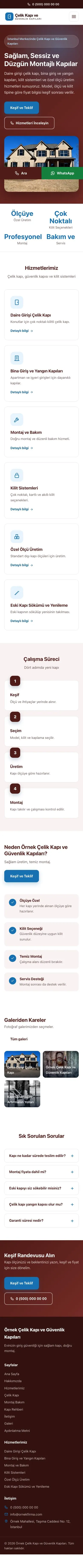 Klasik Bordo Mavi – Çelik Kapı ve Güvenlik Kapıları Web Sitesi mobil görünümü
