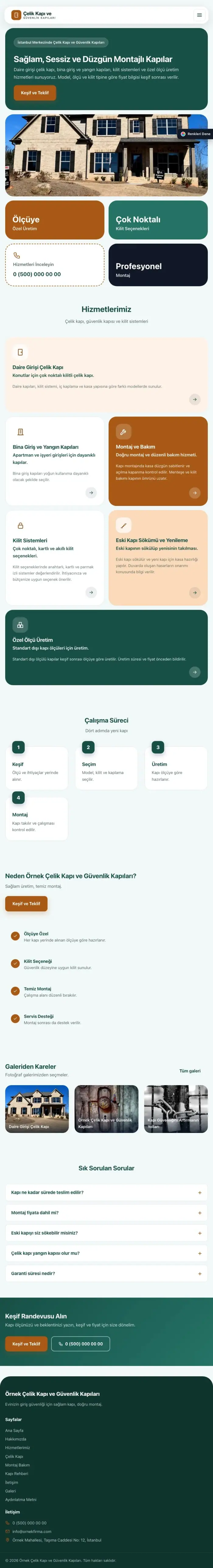 Mozaik Petrol Turuncu – Çelik Kapı ve Güvenlik Kapıları Web Sitesi tablet görünümü