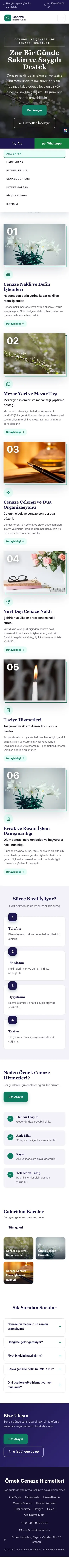 Zigzag Lacivert Turkuaz – Cenaze Hizmetleri Web Sitesi mobil görünümü