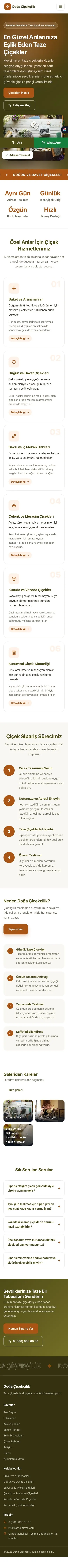 Hareketli Zeytin Turuncu – Çiçekçi Web Sitesi mobil görünümü