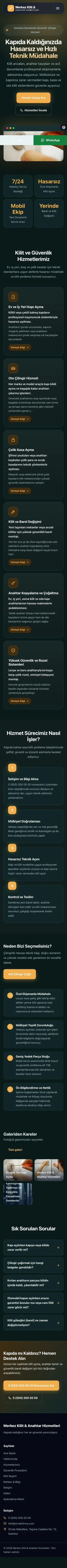 Koyu Modern Petrol Turuncu – Çilingir Web Sitesi mobil görünümü