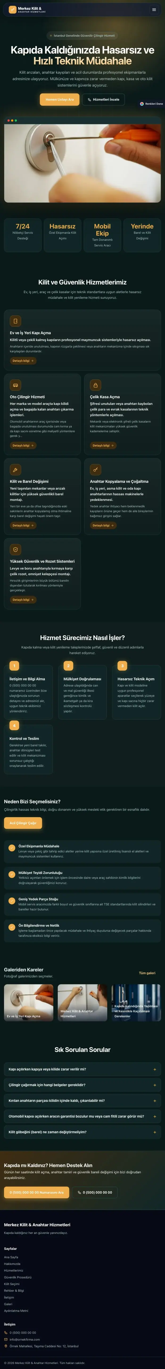 Koyu Modern Petrol Turuncu – Çilingir Web Sitesi tablet görünümü