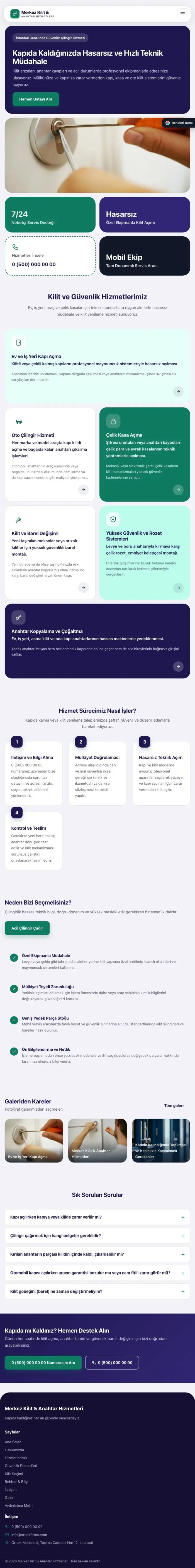 Mozaik Lacivert Turkuaz – Çilingir Web Sitesi tablet görünümü