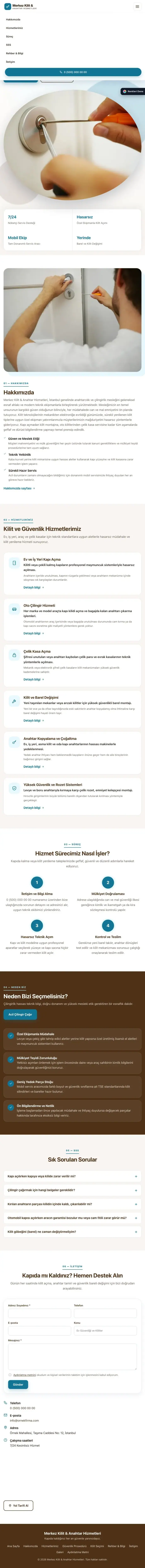 Tek Sayfa Kahve Turkuaz – Çilingir Web Sitesi tablet görünümü