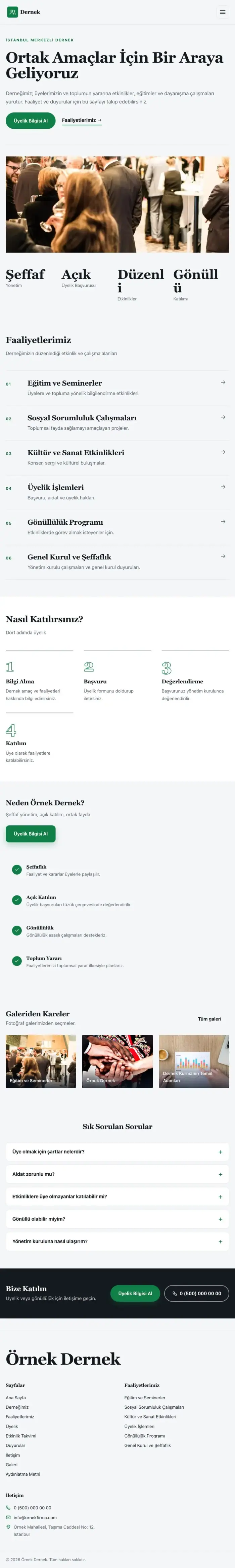 Editoryal Mavi Yeşil – Dernek Web Sitesi tablet görünümü