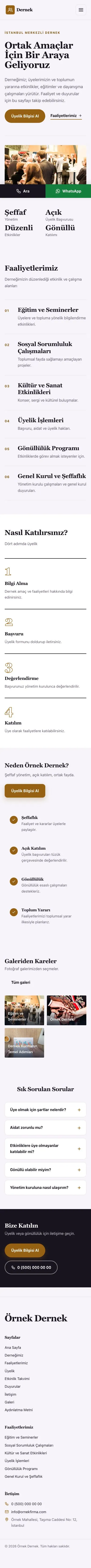 Editoryal Mor Turuncu – Dernek Web Sitesi mobil görünümü