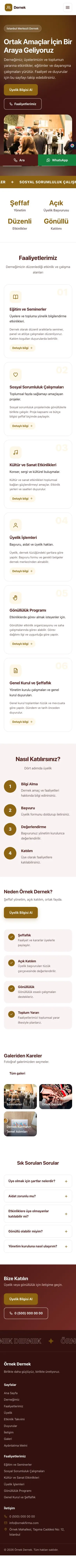 Hareketli Bordo Amber – Dernek Web Sitesi mobil görünümü