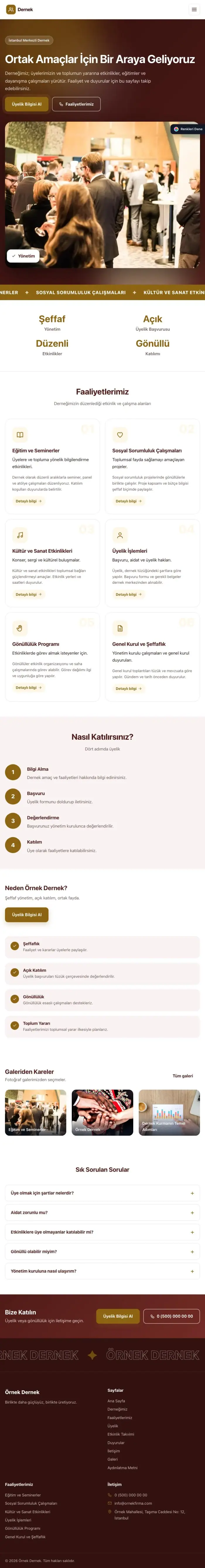 Hareketli Bordo Amber – Dernek Web Sitesi tablet görünümü