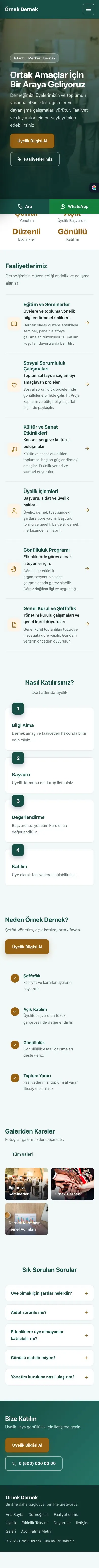 Sol Menü Petrol Turuncu – Dernek Web Sitesi mobil görünümü