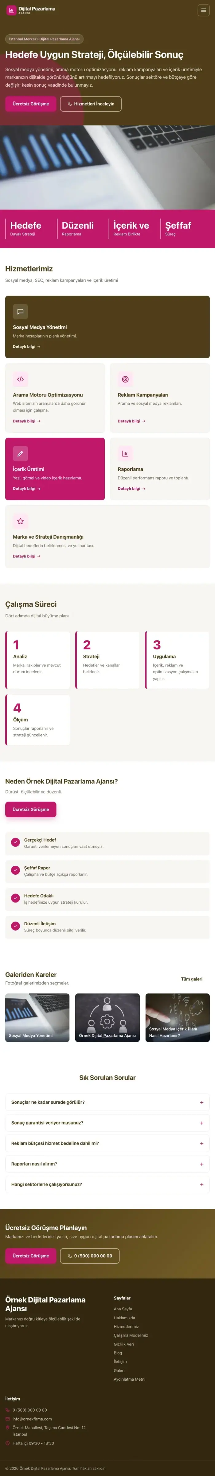 Blok Kahve Pembe – Dijital Pazarlama Ajansı Web Sitesi tablet görünümü