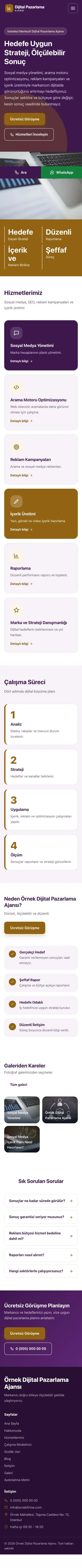 Blok Mor Turuncu – Dijital Pazarlama Ajansı Web Sitesi mobil görünümü