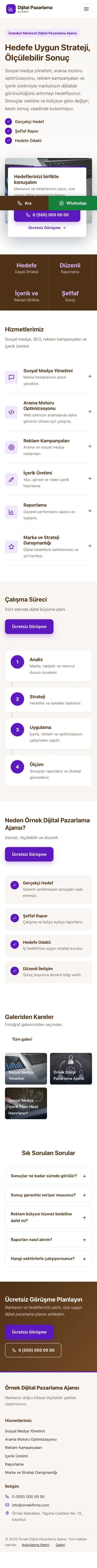 Bölünmüş Kahve Mor – Dijital Pazarlama Ajansı Web Sitesi mobil görünümü