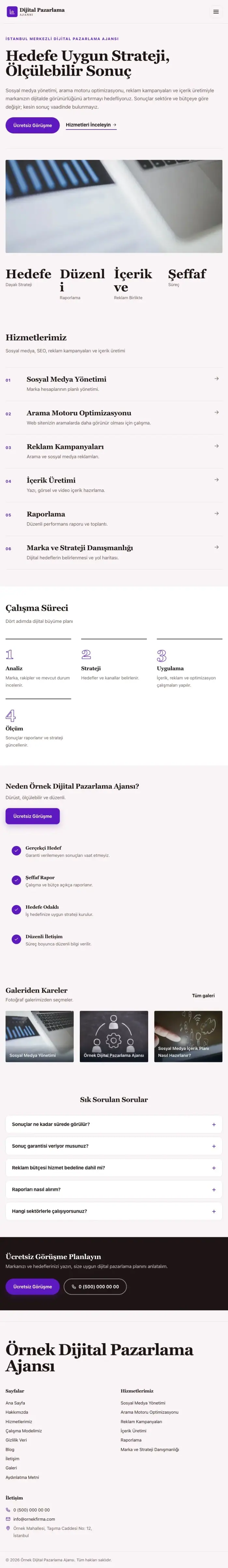 Dergi Editoryal Bordo Mor – Dijital Pazarlama Ajansı Web Sitesi tablet görünümü