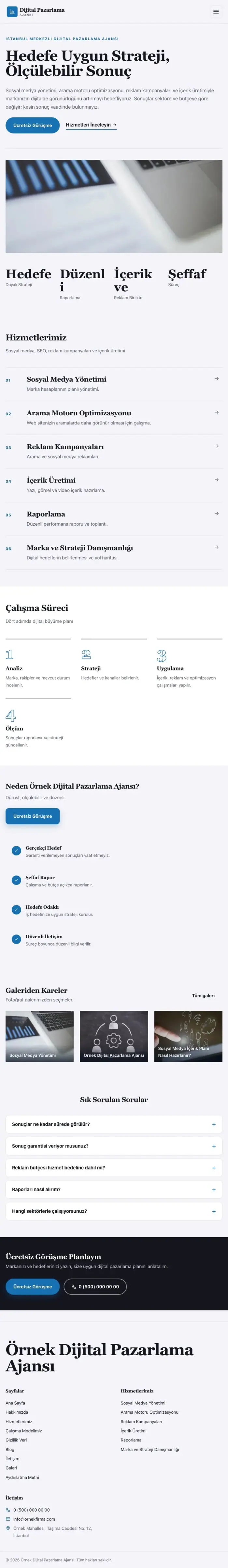 Dergi Editoryal Lacivert Mavi – Dijital Pazarlama Ajansı Web Sitesi tablet görünümü