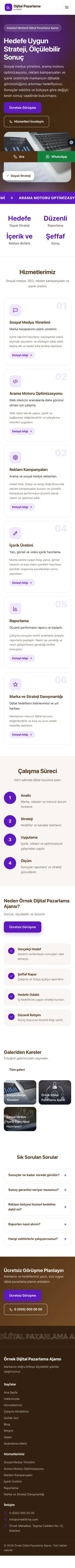 Hareketli Kahve Mor – Dijital Pazarlama Ajansı Web Sitesi mobil görünümü