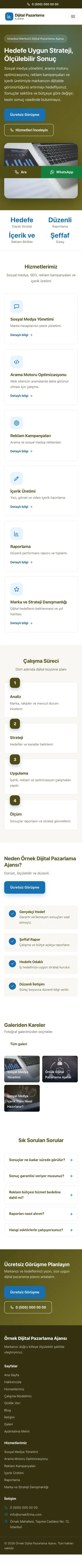 Klasik Zeytin Mavi – Dijital Pazarlama Ajansı Web Sitesi mobil görünümü