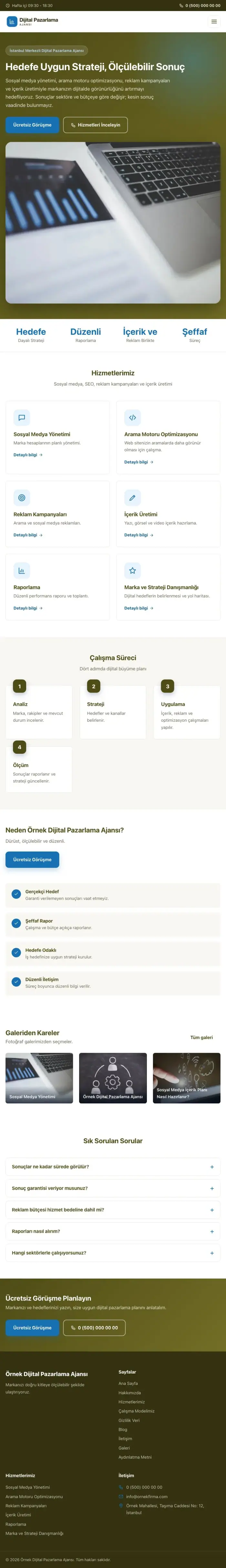 Klasik Zeytin Mavi – Dijital Pazarlama Ajansı Web Sitesi tablet görünümü