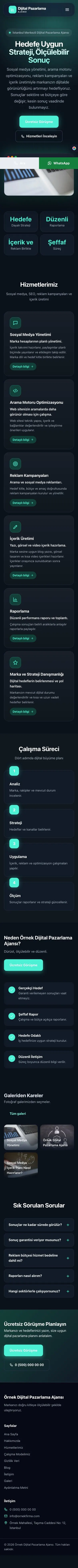 Koyu Modern Mavi Turkuaz – Dijital Pazarlama Ajansı Web Sitesi mobil görünümü