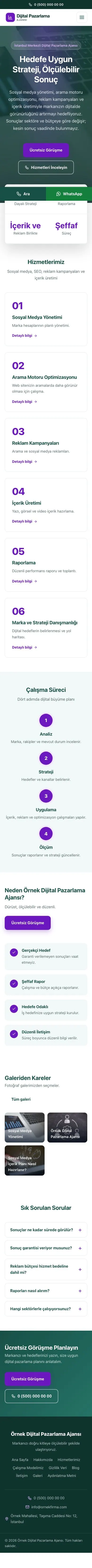 Merkez Petrol Mor – Dijital Pazarlama Ajansı Web Sitesi mobil görünümü