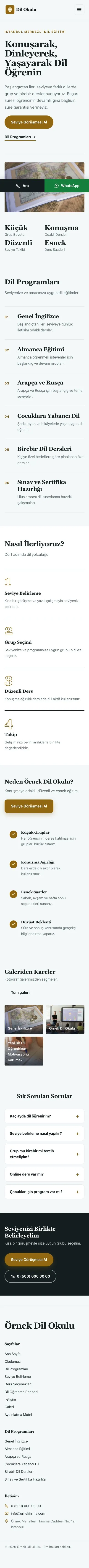 Editoryal Petrol Amber – Dil Okulu Web Sitesi mobil görünümü