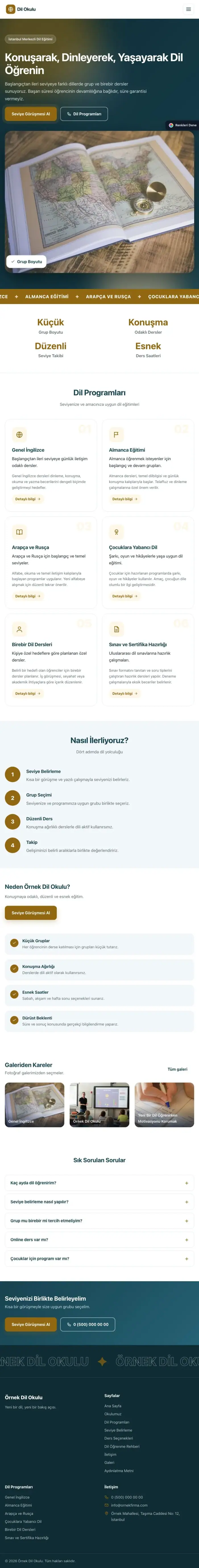 Hareketli Petrol Amber – Dil Okulu Web Sitesi tablet görünümü