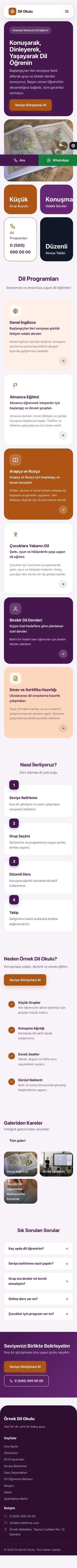 Mozaik Mor Turuncu – Dil Okulu Web Sitesi mobil görünümü