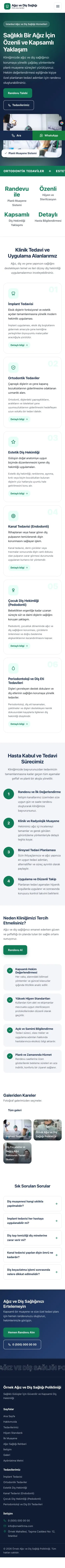 Hareketli Mavi Turkuaz – Diş Hekimi Web Sitesi mobil görünümü