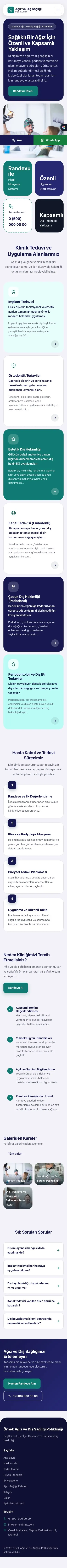Mozaik Tasarım – Diş Hekimi Web Sitesi mobil görünümü