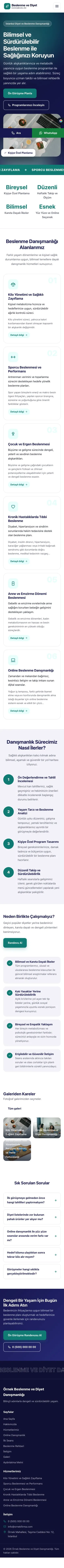 Hareketli Lacivert Turkuaz – Diyetisyen Web Sitesi mobil görünümü