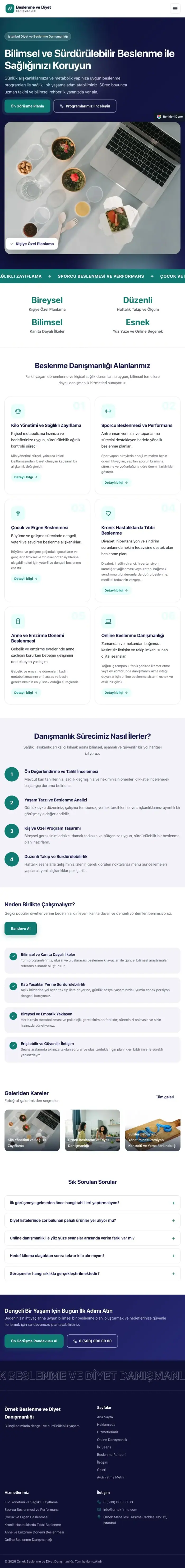 Hareketli Lacivert Turkuaz – Diyetisyen Web Sitesi tablet görünümü