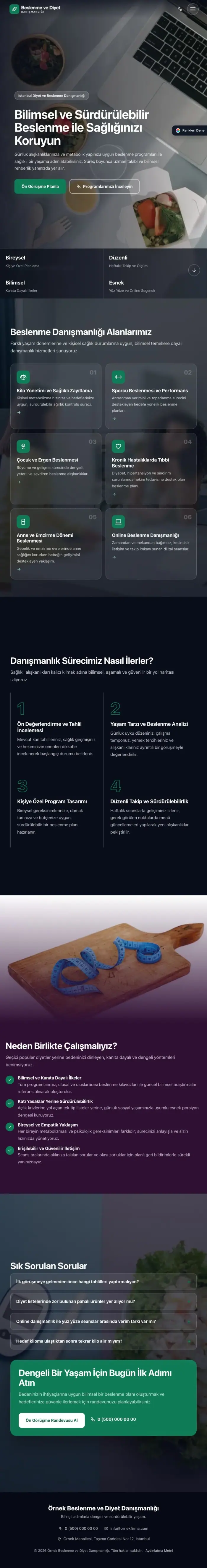Tam Ekran Mor Turkuaz – Diyetisyen Web Sitesi tablet görünümü