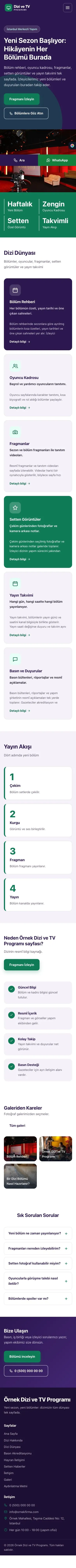 Blok Mor Turkuaz – Dizi ve TV Programı Web Sitesi mobil görünümü
