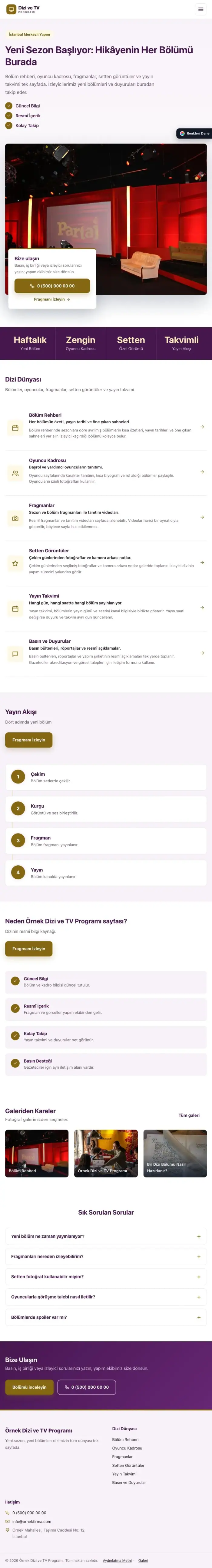 Bölünmüş Mor Amber – Dizi ve TV Programı Web Sitesi tablet görünümü