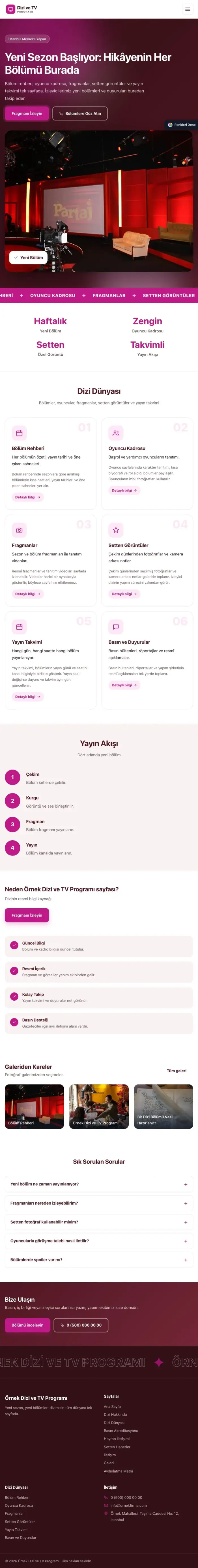 Hareketli Bordo Pembe – Dizi ve TV Programı Web Sitesi tablet görünümü