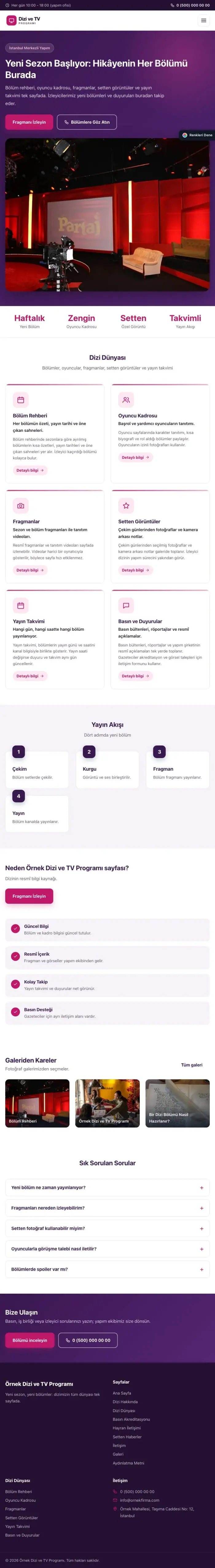 Klasik Mor Pembe – Dizi ve TV Programı Web Sitesi tablet görünümü