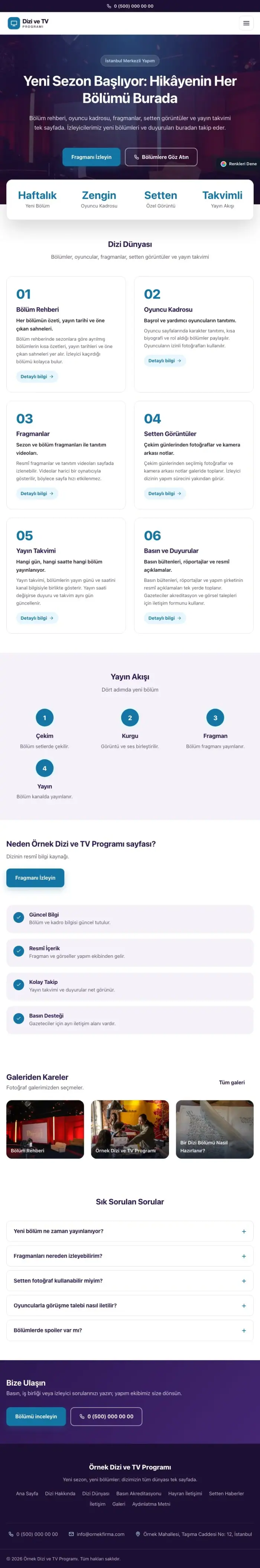 Merkez Mor Mavi – Dizi ve TV Programı Web Sitesi tablet görünümü