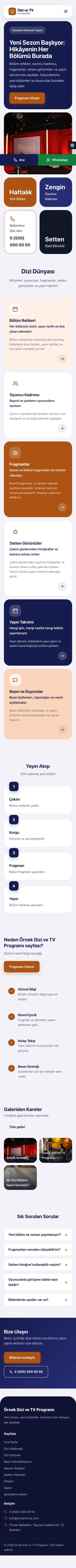 Mozaik Lacivert Turuncu – Dizi ve TV Programı Web Sitesi mobil görünümü