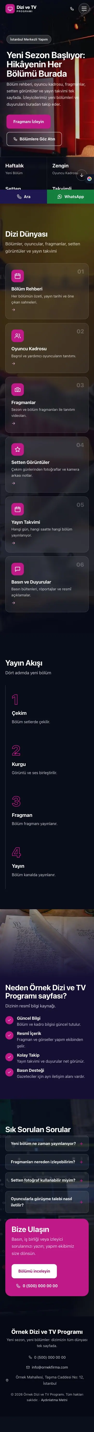 Tam Ekran Lacivert Pembe – Dizi ve TV Programı Web Sitesi mobil görünümü