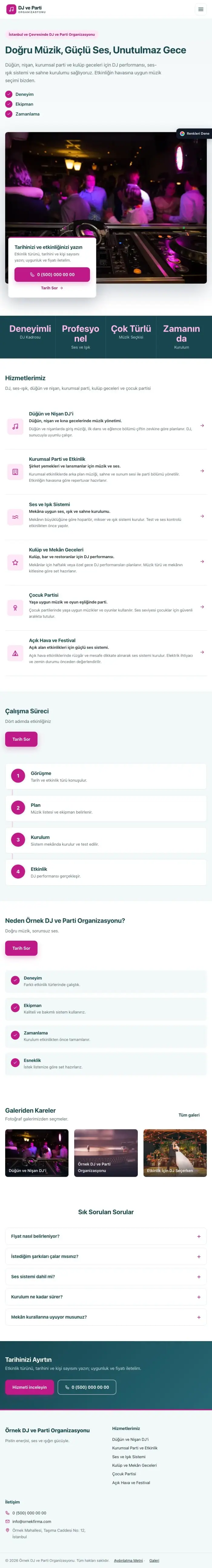 Bölünmüş Petrol Pembe – DJ ve Parti Organizasyonu Web Sitesi tablet görünümü