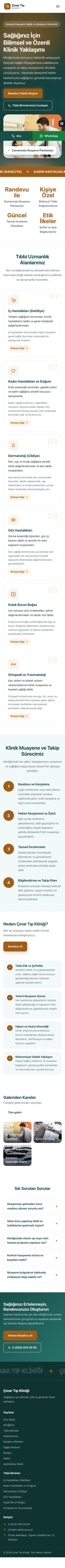Hareketli Petrol Turuncu – Doktor ve Klinik Web Sitesi mobil görünümü