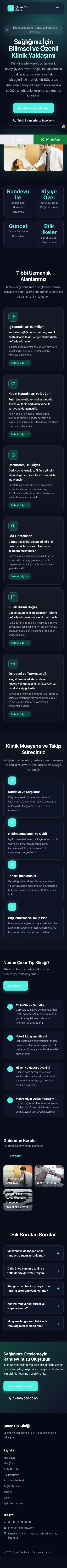 Koyu Modern Lacivert Turkuaz – Doktor ve Klinik Web Sitesi mobil görünümü