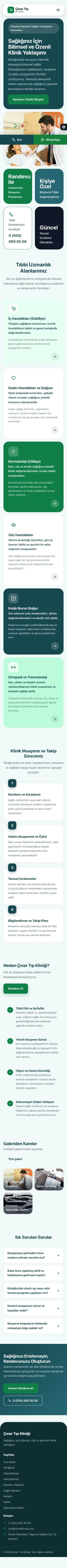 Mozaik Petrol Yeşil – Doktor ve Klinik Web Sitesi mobil görünümü