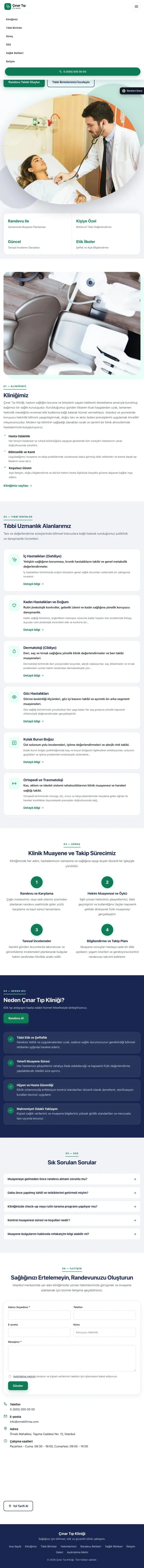 Tek Sayfa Lacivert Turkuaz – Doktor ve Klinik Web Sitesi tablet görünümü