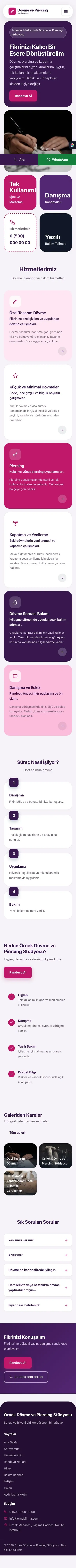 Mozaik Mor Pembe – Dövme ve Estetik Web Sitesi mobil görünümü