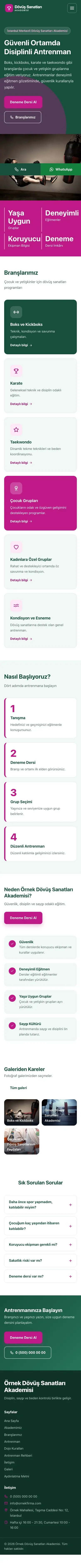 Blok Petrol Pembe – Dövüş Sanatları ve Spor Okulu Web Sitesi mobil görünümü